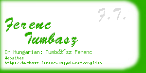 ferenc tumbasz business card